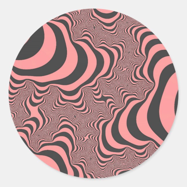 Faded Pink Zebra Stripes Classic Round Sticker (Front)