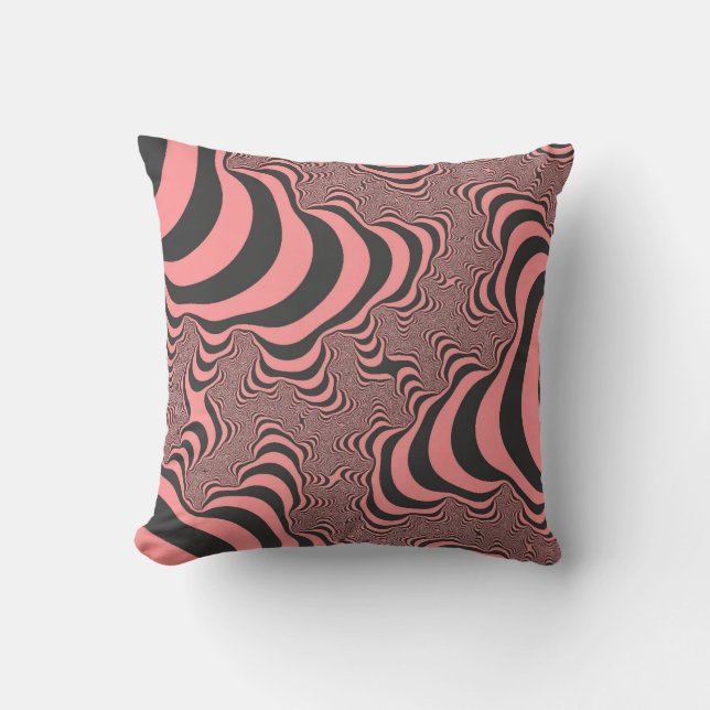 Faded Pink Zebra Stripes Cushion (Front)