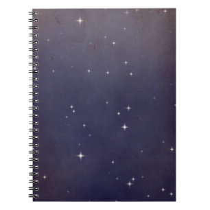 Faded purple night sky star field notebook