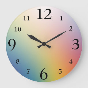 Faded Rainbow Gradient Large Clock