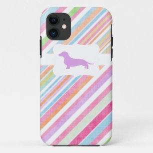 Faded Rainbow w/Dachshund iPhone 11 Case
