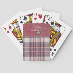 Faded Red Plaid Playing Cards