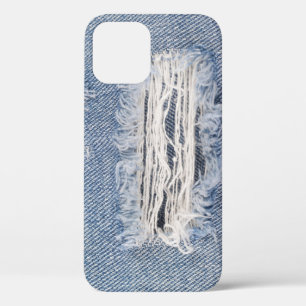 Faded Ripped Jeans Texture iPhone 12 Case