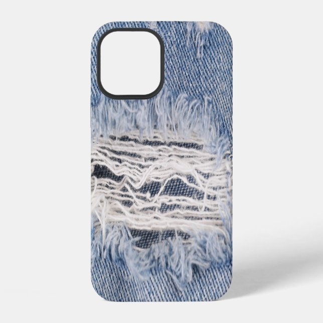 Faded Ripped Jeans Texture iPhone Case (Back)