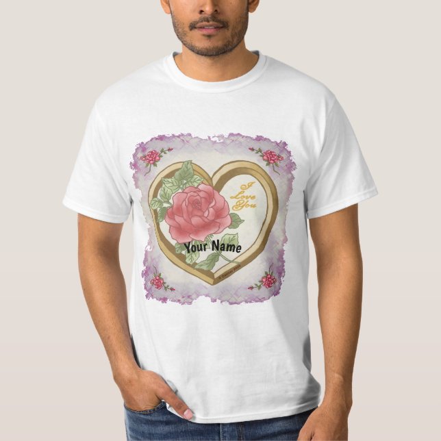 Faded Rose Bevel Heart  t-shirts (Front)
