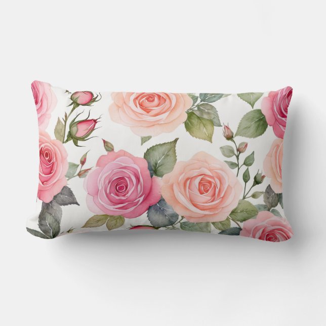 Faded Roses Lumbar Cushion (Front)