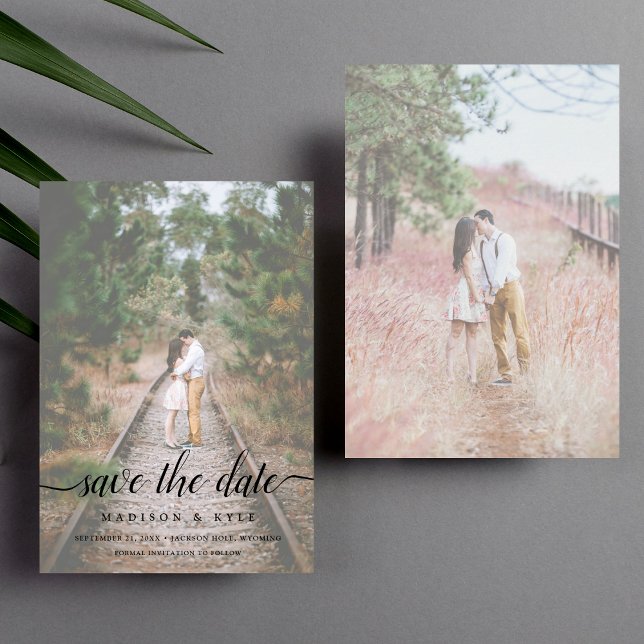 Faded Script 2 Photos Save the Date Wedding (Creator Uploaded)