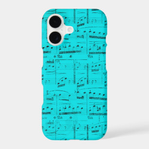 Faded Sheet Music On Turquoise