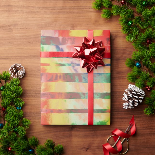 Faded Stripe Colourful Wrapping Paper (Holiday Gift)