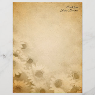 Faded Sunflower Rustic Personalised Stationery