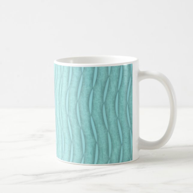 Faded Teal Aquamarine Pattern Coffee Mug (Right)