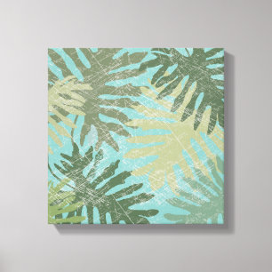 Faded Tropical Leaves Canvas Print