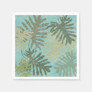 Faded Tropical Leaves Napkin