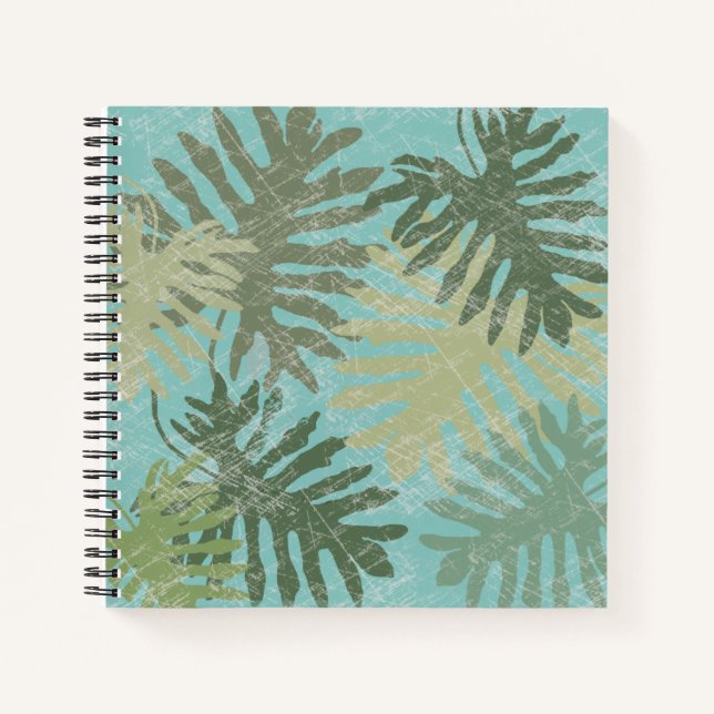Faded Tropical Leaves Notebook (Front)