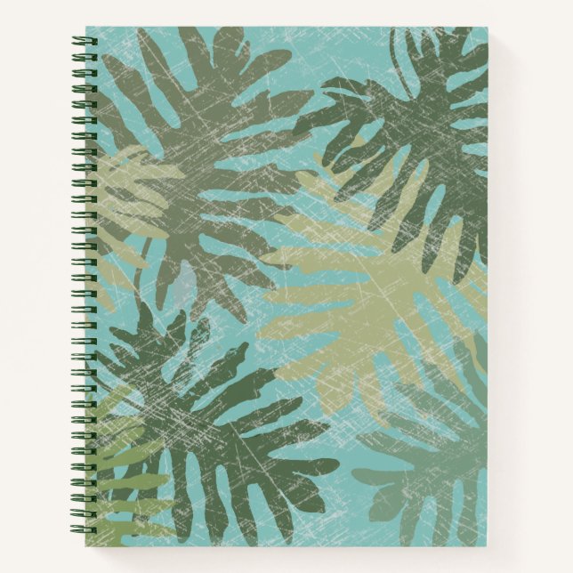 Faded Tropical Leaves Notebook (Front)