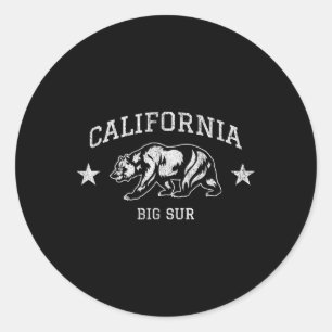 Faded Vintage Big Sur California Vacation Ocean Classic Round Sticker
