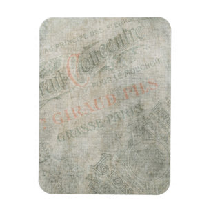 Faded Vintage Paper Parisian Advertisement Collage Magnet