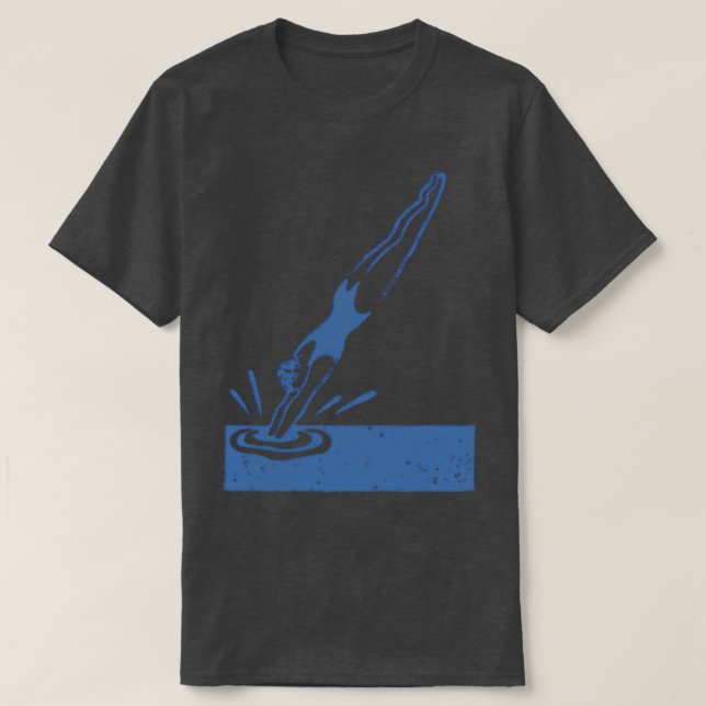 Faded Vintage SwimmingDiving Design T-Shirt (Design Front)