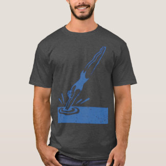Faded Vintage SwimmingDiving Design T-Shirt