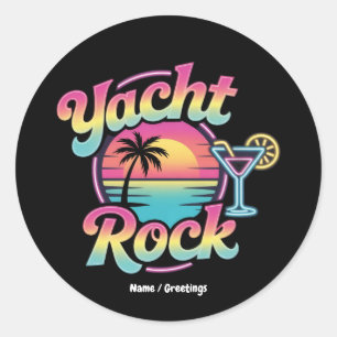 Faded Yacht Rock Boat Party – Smooth Sounds & Coas Classic Round Sticker
