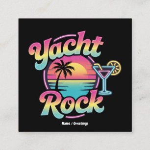 Faded Yacht Rock Boat Party – Smooth Sounds & Coas Square Business Card