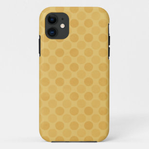 Faded yellow circles pattern green iPhone 11 case