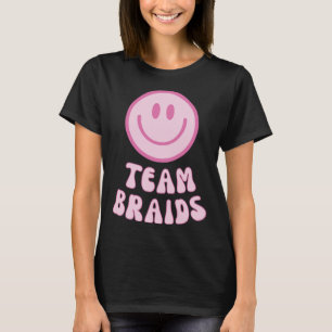 Fades or Braids Gender Reveal Retro Team Braids T-Shirt