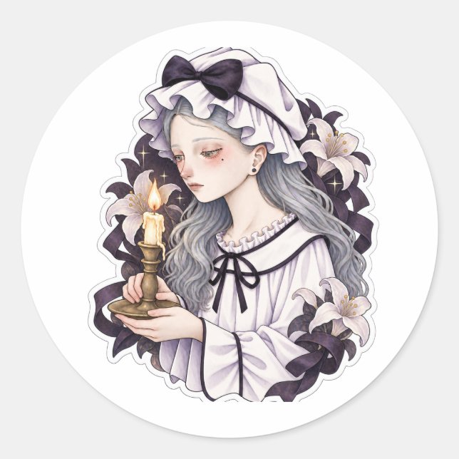 Fading Candle Classic Round Sticker (Front)