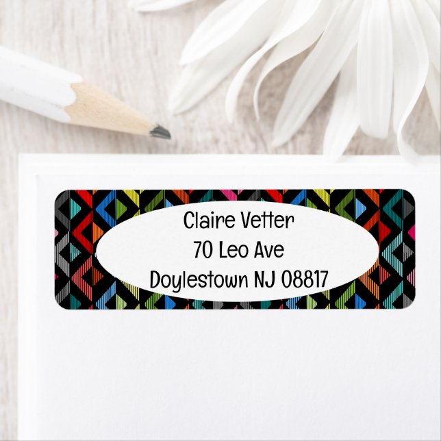 Fading Half-Diamonds  Return Address Label (Insitu)