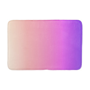 Fading Peach Pink & Purple Colourful Ombre Bath Mat