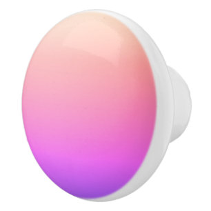 Fading Peach Pink & Purple Colourful Ombre Ceramic Knob