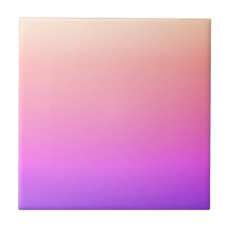 Fading Peach Pink & Purple Colourful Ombre Ceramic Tile
