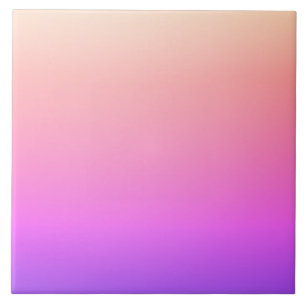 Fading Peach Pink & Purple Colourful Ombre Ceramic Tile