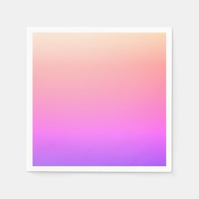 Fading Peach Pink & Purple Colourful Ombre Napkin (Front)