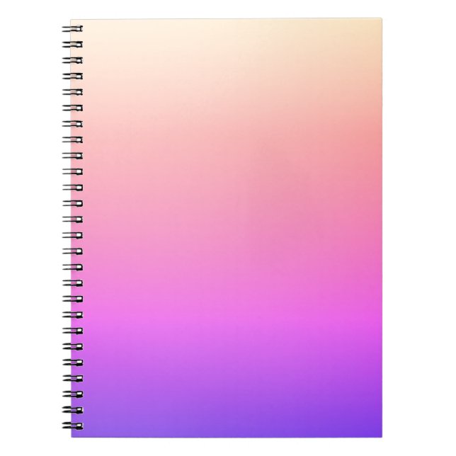 Fading Peach Pink & Purple Colourful Ombre Notebook (Front)