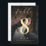 Fading Photo Black Wedding 5x7 Table Number Card<br><div class="desc">This elegant table number would be a great addition to your wedding celebration. Easily add your own details by clicking on the "personalise" option.

***PLEASE NOTE*** this design is featuring a Dark Faded Photo,  which means that the resulting photo will be Dark and Faded.</div>