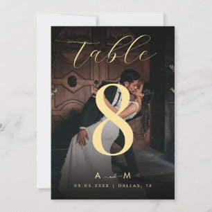 Fading Photo Black Wedding 5x7 Table Number Card