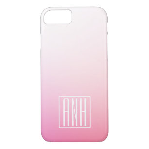 Fading Pinks Ombre Gradation & Your Initials iPhone 8/7 Case