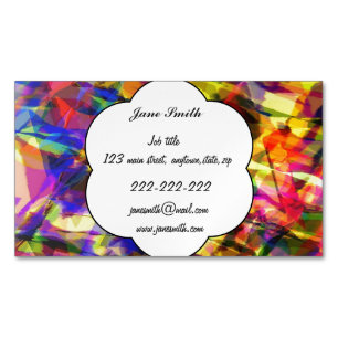 Fading shapes colourful abstract design 	Magnetic business card