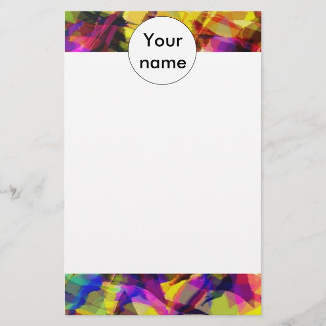 Fading shapes colourful abstract design stationery (Front)