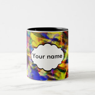 Fading shapes colourful abstract design Two-Tone coffee mug