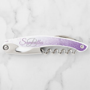 Fading Stylish Monogram Glitter Waiter's Corkscrew