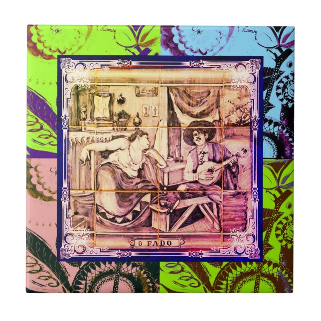 Fado, Portuguese folk art Ceramic Tile (Front)
