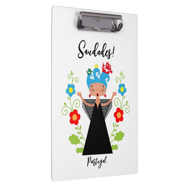 Fado woman singer with Portuguese caravel ships  Clipboard (Right)