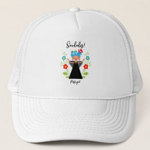 Fado woman singer with Portuguese caravel ships  Trucker Hat