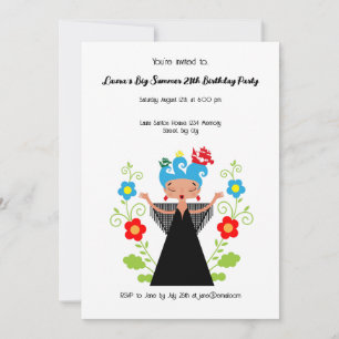 Fado woman singer with ships Birthday Party Invitation
