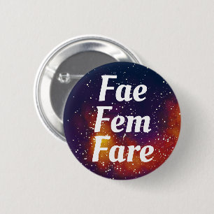 Fae/Fem/Fare Customisable Galaxy Pronoun 6 Cm Round Badge