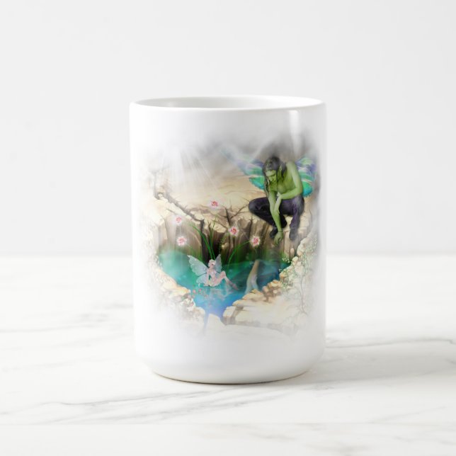 Faerie in Elven Pond Vignette Coffee Mug (Center)