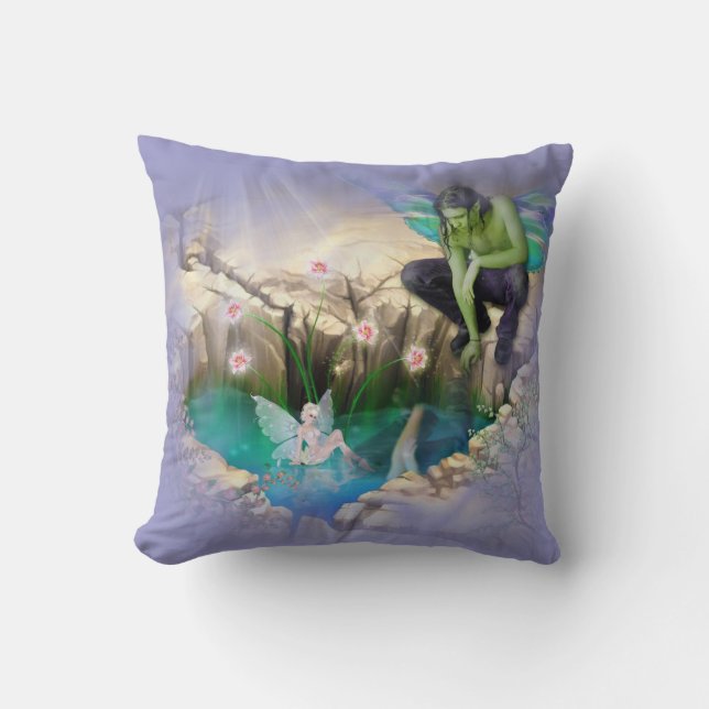 Faerie in Elven Pond Vignette Cushion (Front)