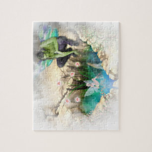 Faerie in Elven Pond Vignette Jigsaw Puzzle